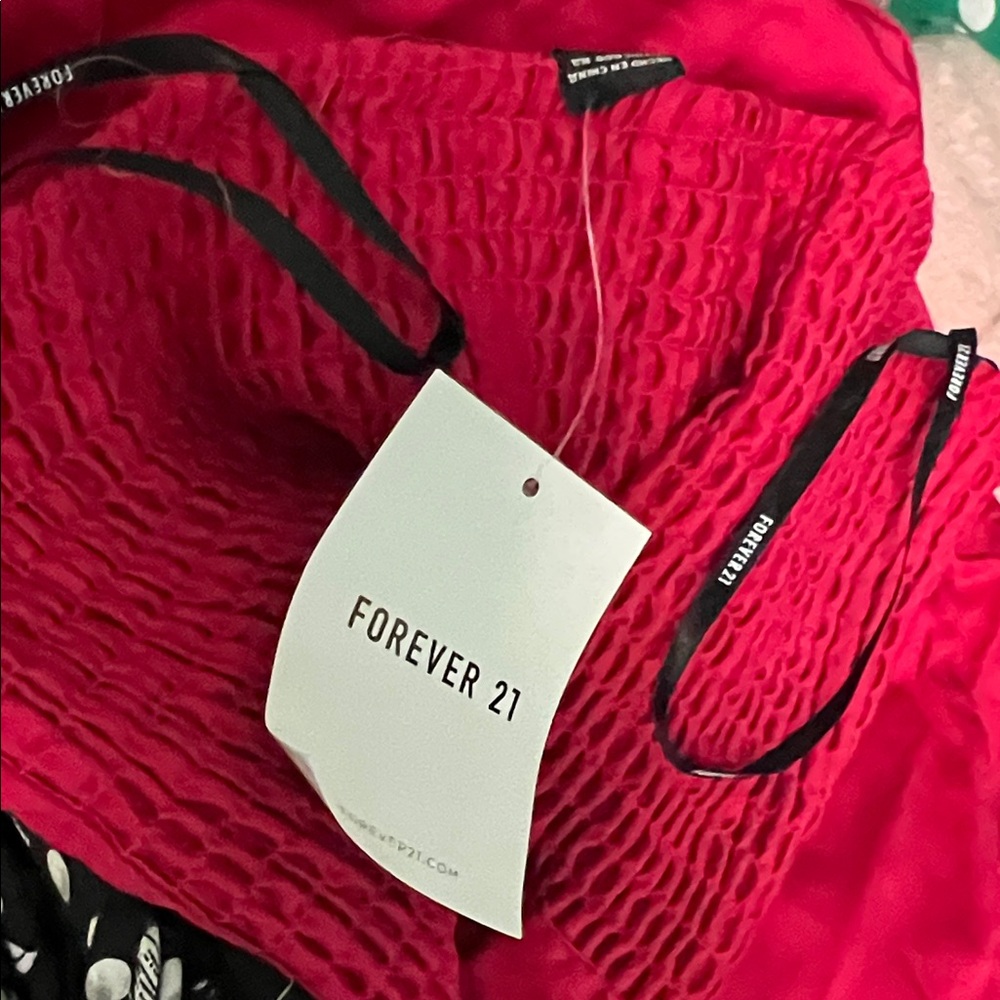 Forever 21 Strapless Pink and Red Tiered Dress - Picture 12 of 12